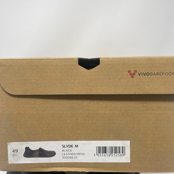 Vivo Barefoot Slyde Shoes Mens 15 Black Geniune Leather Slip On Comfort NEW - Picture 5 of 8